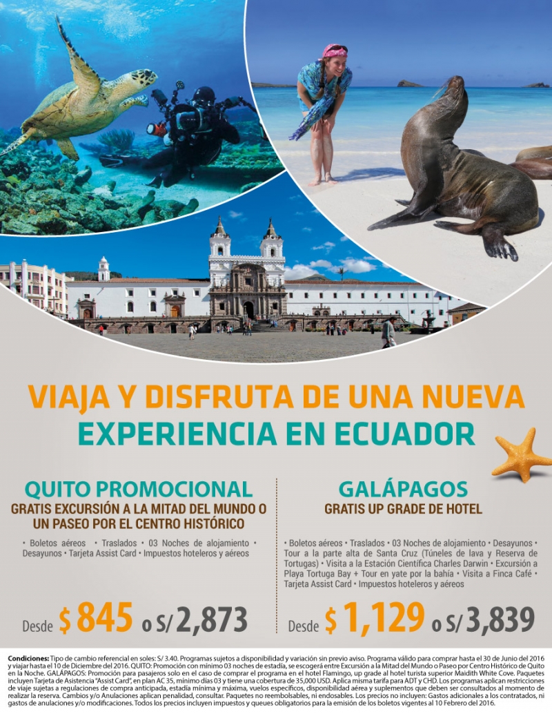 Viaja y disfruta de una nueva experiencia en Ecuador.