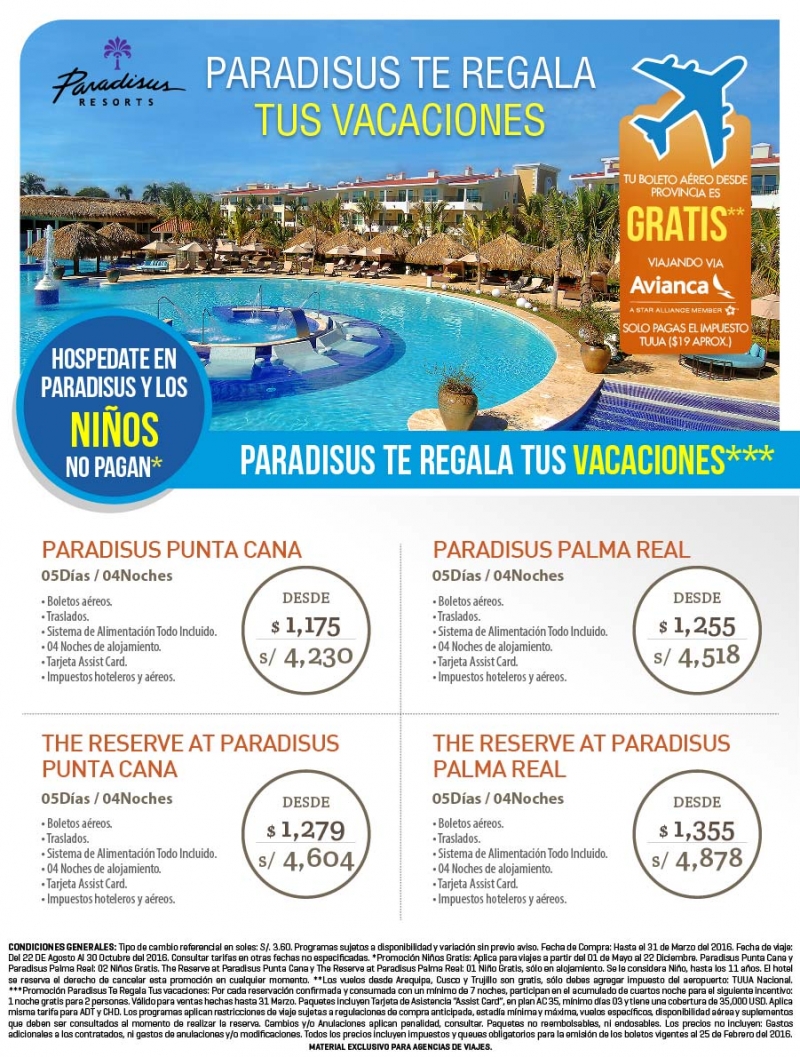 Paradisus te regala tus vacaciones,